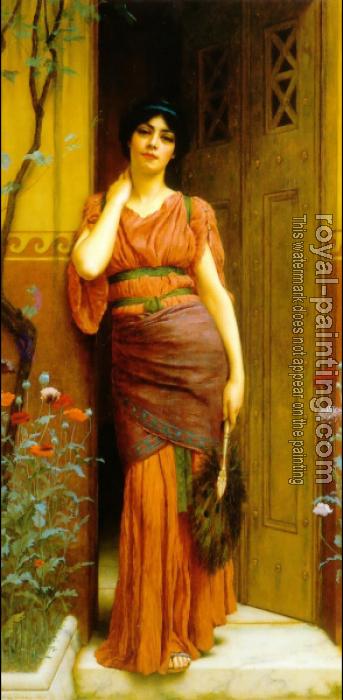 John William Godward : At the Garden Door John William Godward : At the Garden Door